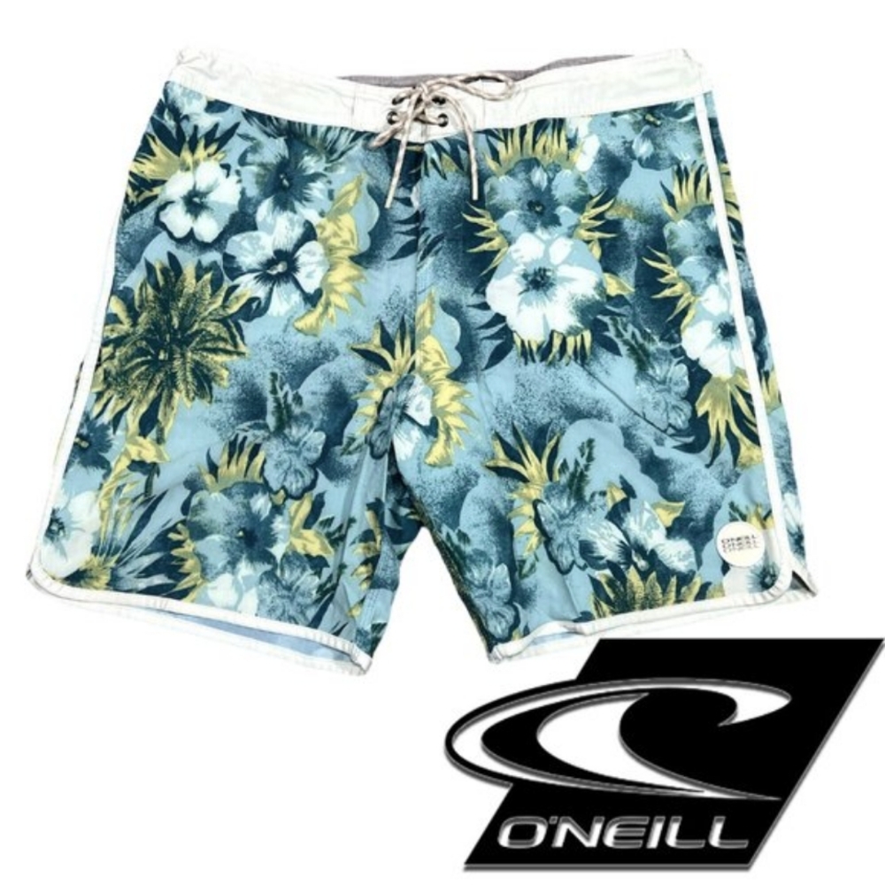 O'Neill   Indigo Floral Island Rhythm 18" boardshorts (36)